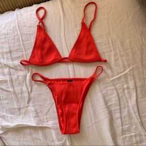 Minimale Animale Lucid Rib Top S/Ultra Rib Brief XS/Cherry